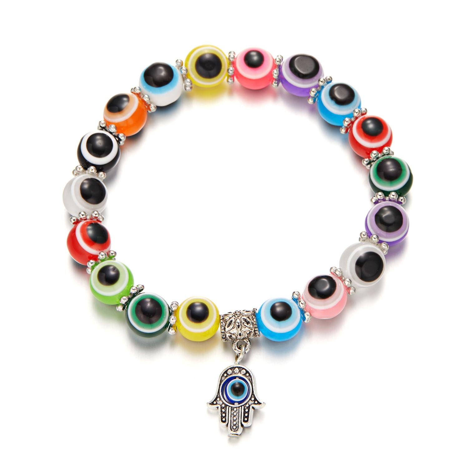 Wholesale Devil Eye Colorful Beaded Bracelet